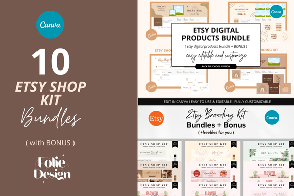 10 Etsy Shop + Bonus Templates Bundle