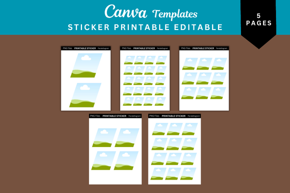 5 Parallelogram Sticker Printable Templates: A Creative Boost