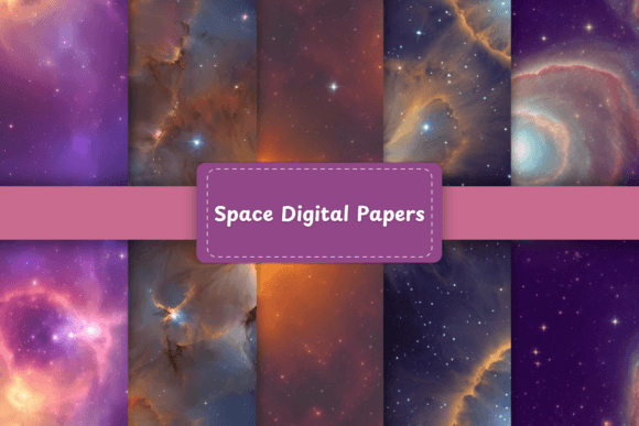Celestial Design: Using Space Digital Papers Seamless Patterns