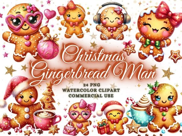 Christmas Gingerbread Man Clipart Bundle: Your Holiday Design Toolkit