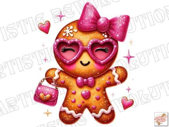 Coquette Christmas Gingerbread Man Png: A Festive Design Asset