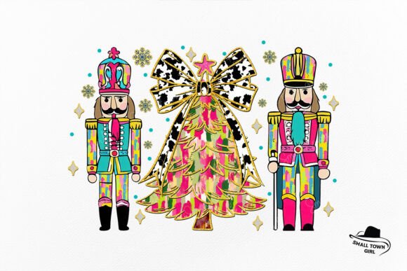 Coquette Glitter Christmas Nutcrackers: Festive Design Assets