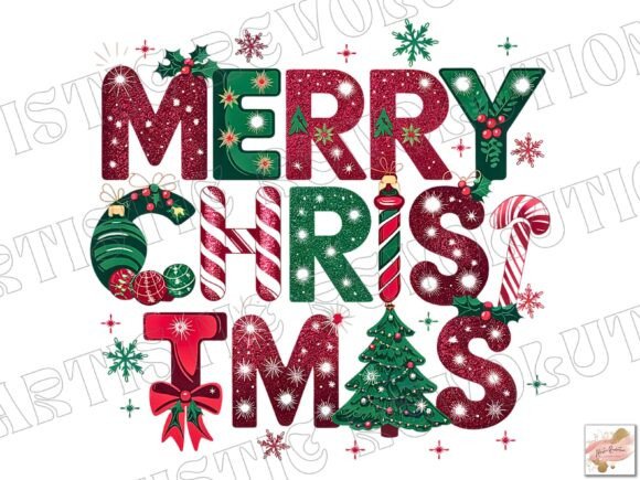 Glitter Merry Christmas PNG: Elevate Your Holiday Designs