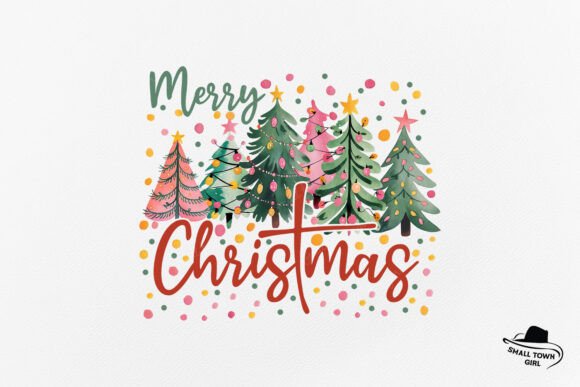 Merry Christmas Tree Light Watercolor: Festive Digital Art for Your Projects