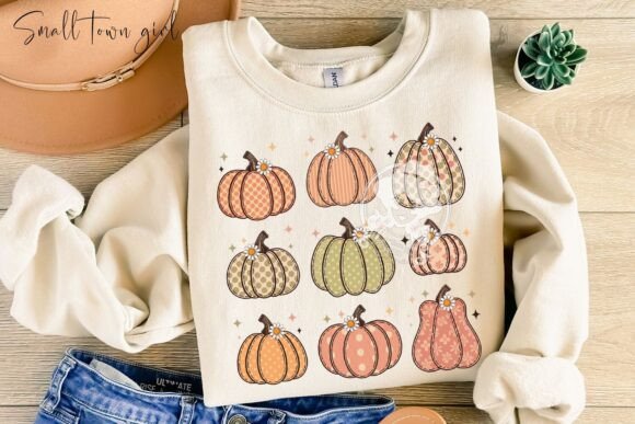 Retro Fall Pumpkin Daisy Png: A Graphic for Every Autumn Project
