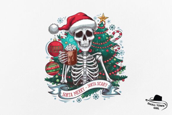 Sorta Merry Christmas Skeleton Santa Png: Your New Holiday Design Secret